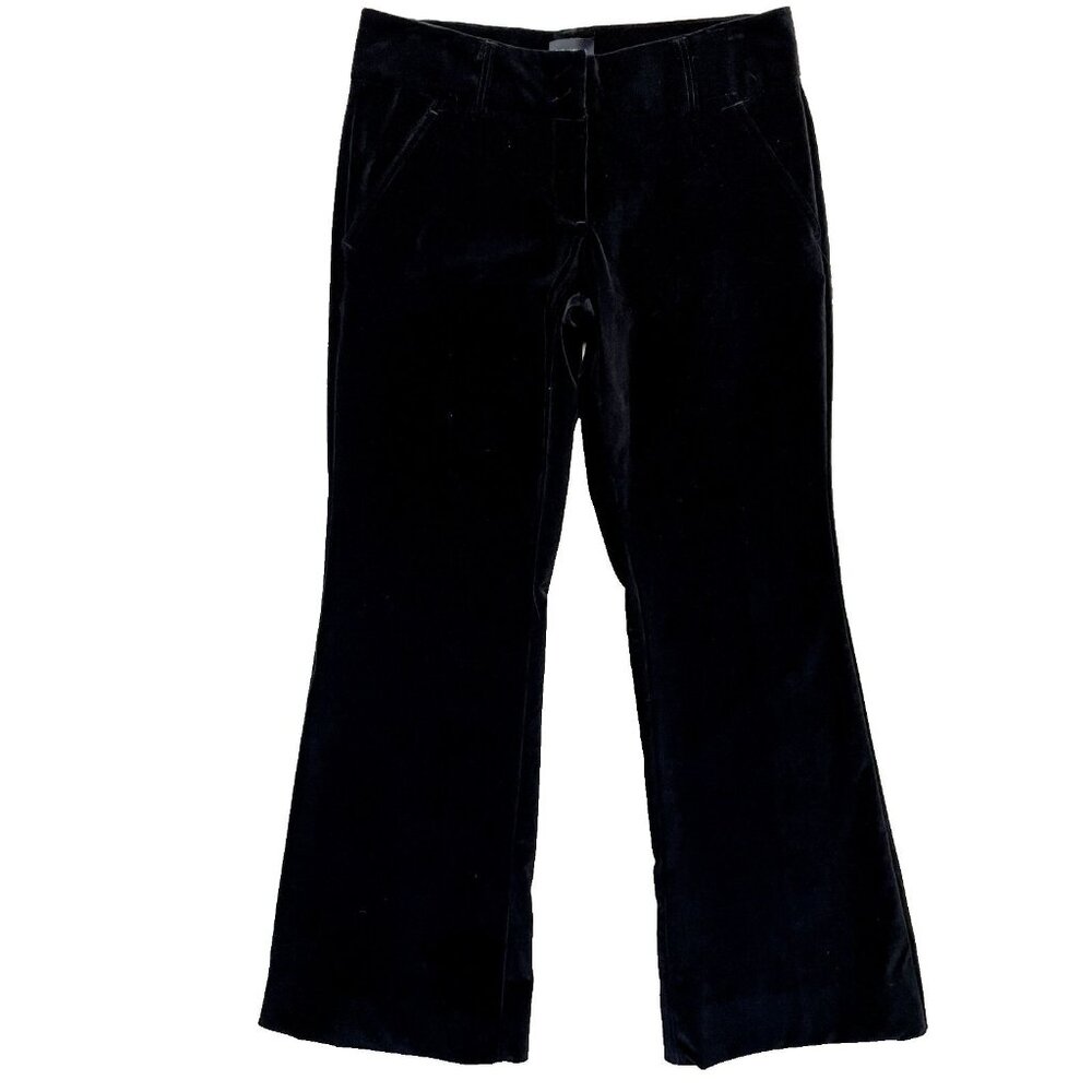 The Limited Drew Fit Pants Women‎ 6 Black Excellent Velvet Bootcut Trousers